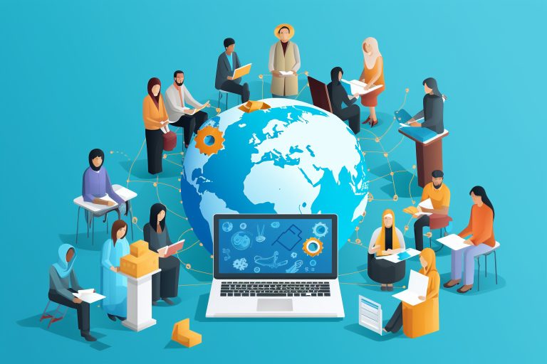 variety people multitasking 3d cartoon scene (1)