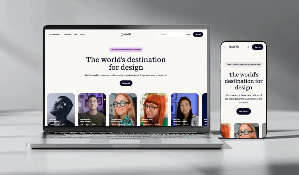 dribbble responsive web design